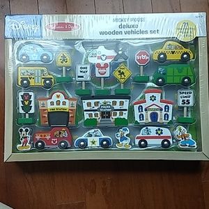Disney wooden toy car play set